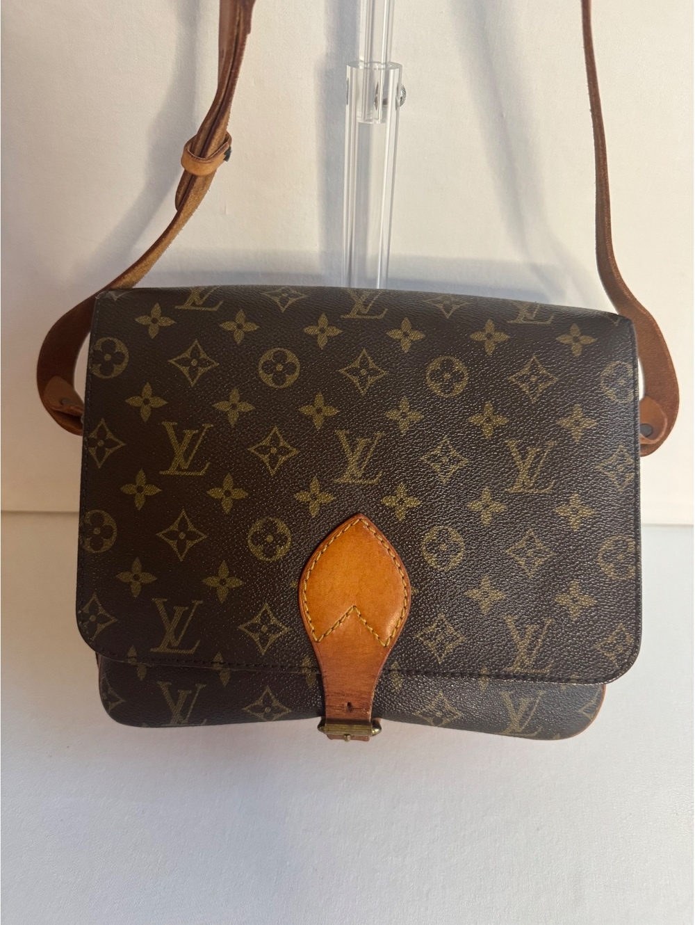 Authentic Louis Vuitton Cartouchiere MM Monogram Crossbody Shoulder Bag with COA